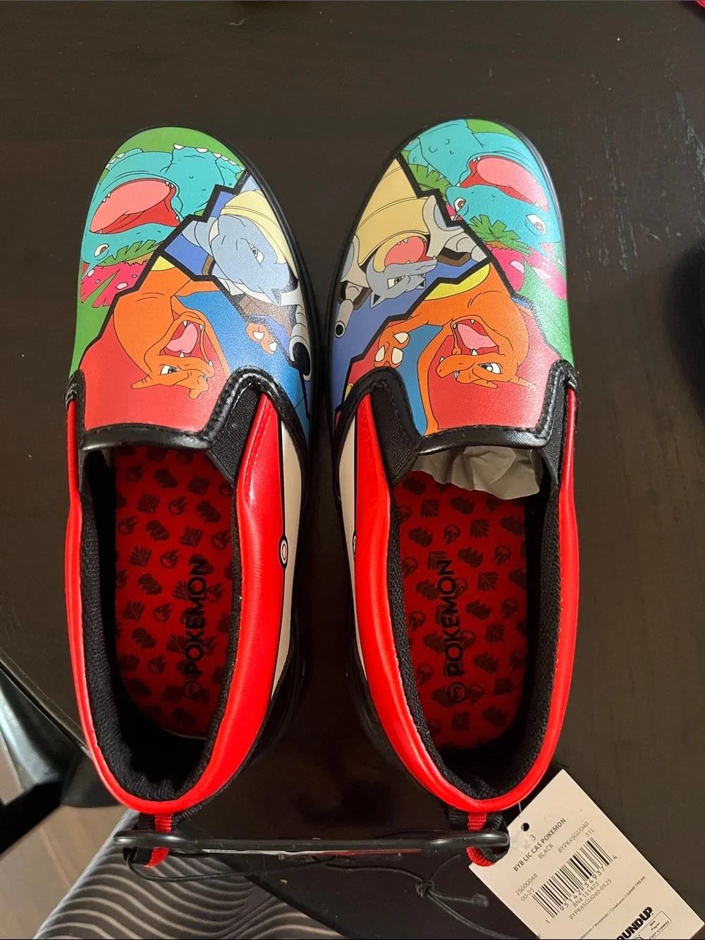 Kids' Red Multicolor Slip-On Pokemon Shoes